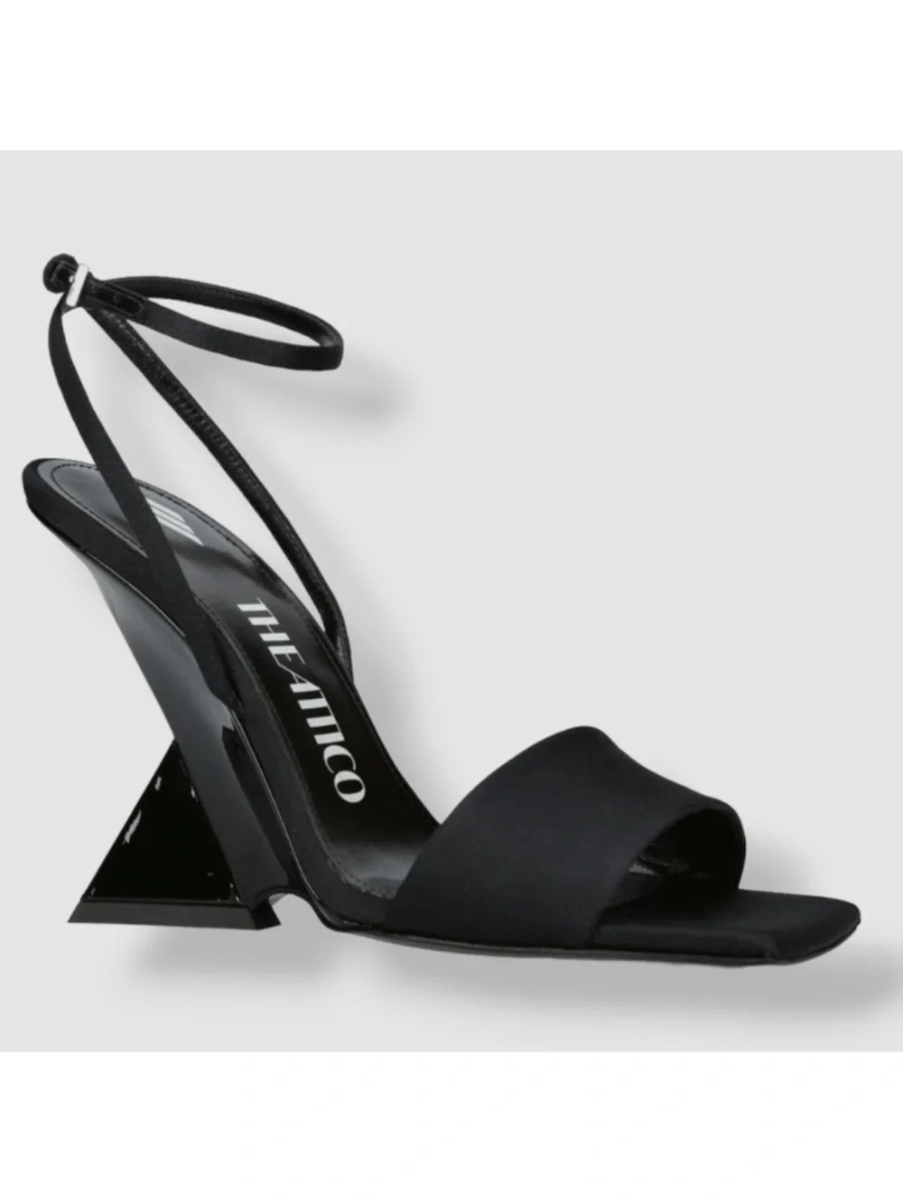 The Attico Women's Black Cheope Satin Wedge Sandal Shoes